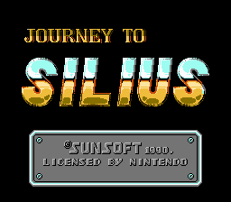 Journey to Silius title screen for NES